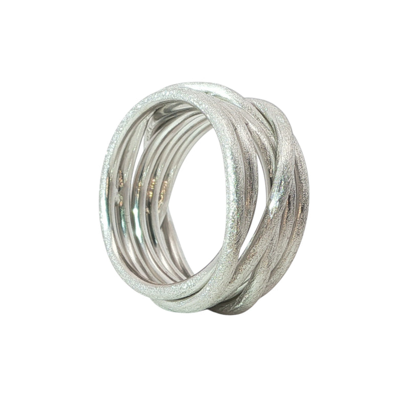 LOOPRING – Handgeflochtener Silberring | Matt | 12 mm