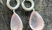 Creolen mit 15 X 20 Rosenquarz