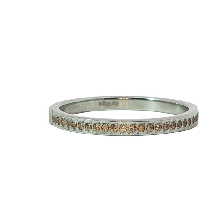 Edelstahl Ring 2 mm mit hellbraunen Zirkonia