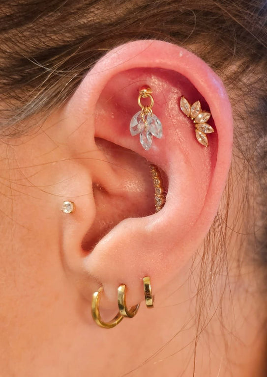 Piercing Topas Trill 3 Blau Topas 3 X 6 mm Charms