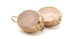 Ovale Ohrringe mit Rosenquarz