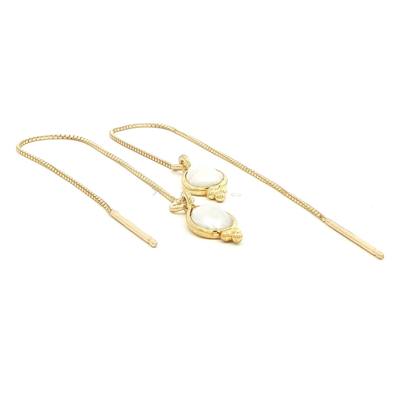 Lange Ohrhänger mit Perlmutter