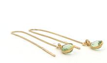 Lange Ohrhänger mit grünem Amethyst