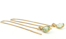 Lange Ohrhänger mit grünem Amethyst