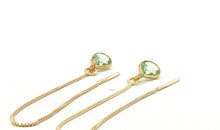 Lange Ohrhänger mit grünem Amethyst