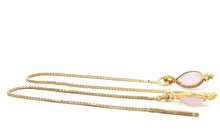 Lange Ohrhänger mit rosa Chalzedon