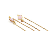 Lange Ohrhänger mit rosa Chalzedon