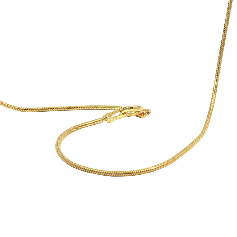 Feine Schlangenkette – 925 Silber vergoldet, 45 cm