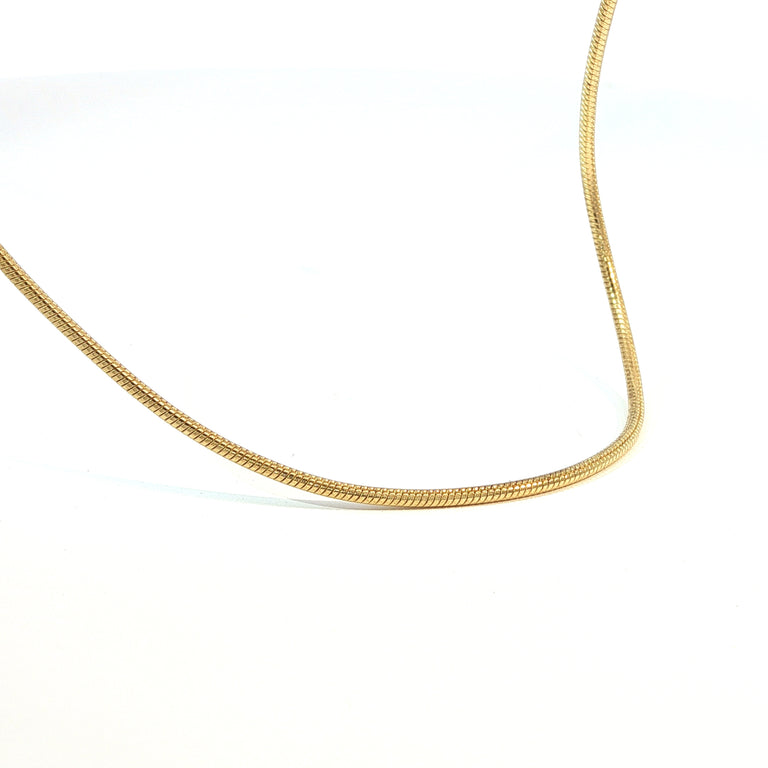 Feine Schlangenkette – 925 Silber vergoldet, 45 cm