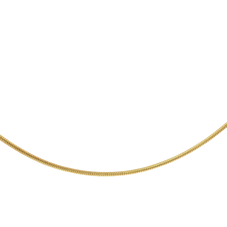 Feine Schlangenkette – 925 Silber vergoldet, 45 cm