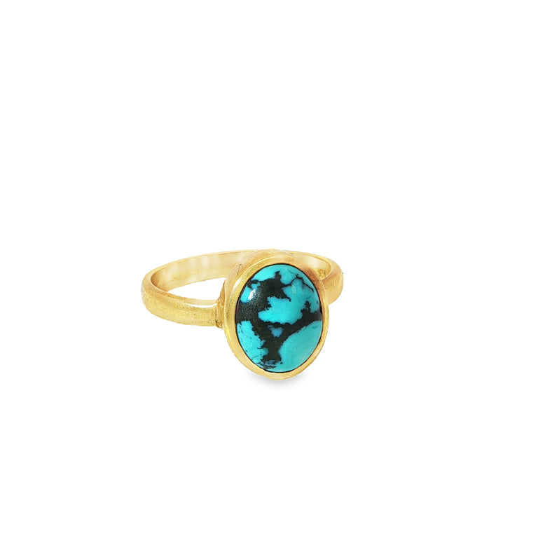 Unikat-Ring mit Türkis – 925 Silber vergoldet