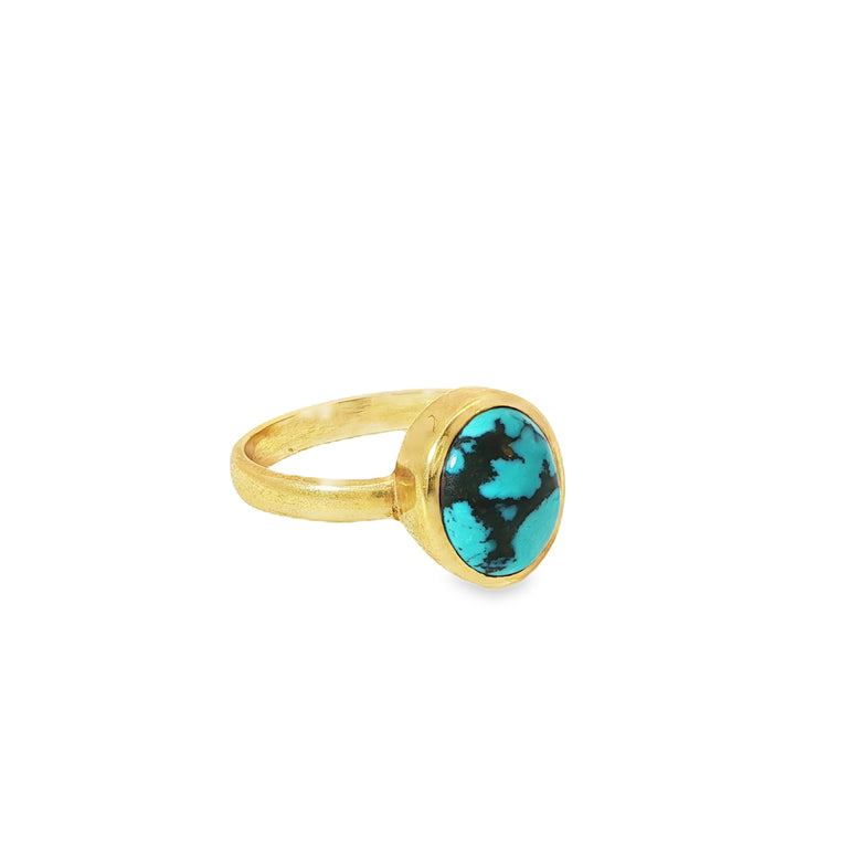 Unikat-Ring mit Türkis – 925 Silber vergoldet