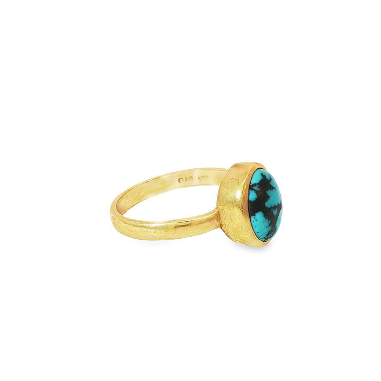 Unikat-Ring mit Türkis – 925 Silber vergoldet