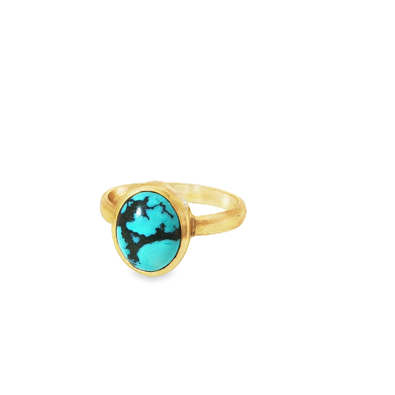 Unikat-Ring mit Türkis – 925 Silber vergoldet