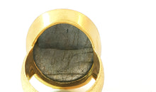 Statement Unikat-Ring mit Labradorit  – 925 Silber vergoldet
