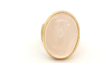 Unikat-Ring mit Rosenquarz  – 925 Silber vergoldet