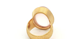 Unikat-Ring mit Rosenquarz  – 925 Silber vergoldet