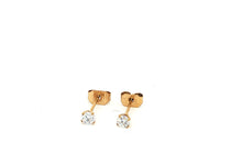 Antiallergene Edelstahl Ohrstecker mit 3 mm Zirkonia