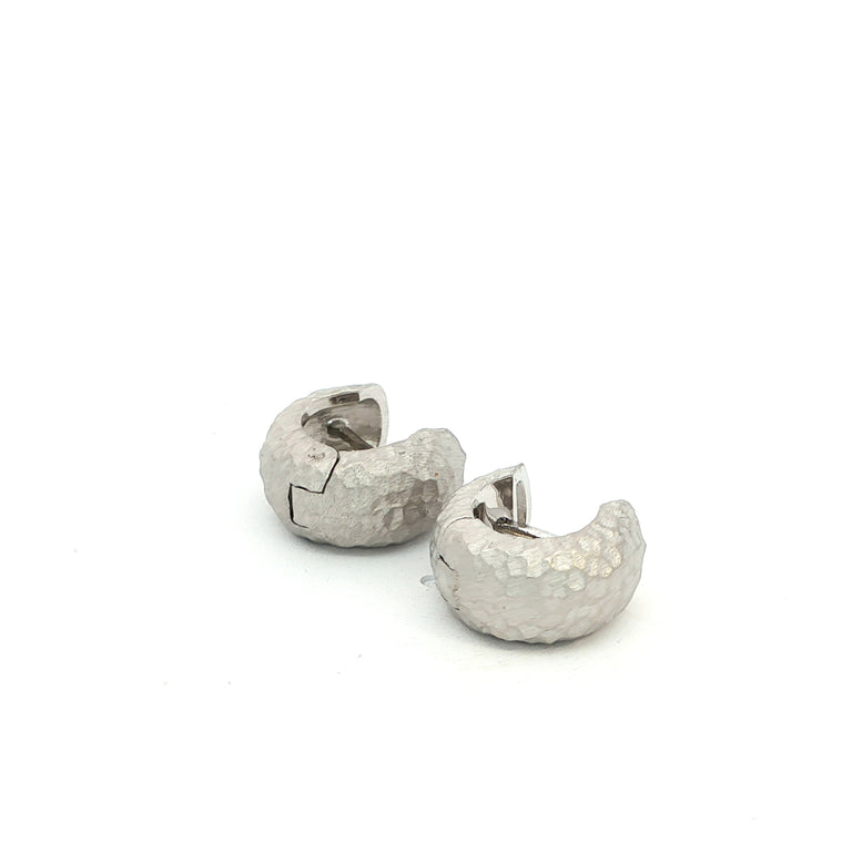 Creolen SIMON im Hammer-Look – 925 Sterling Silber, 14 mm