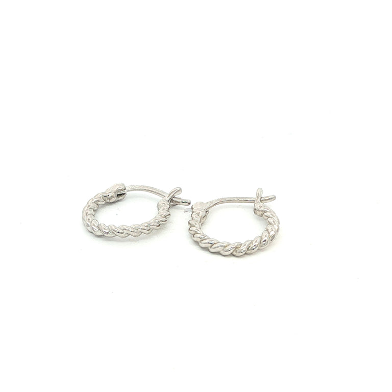 Creolen aus gedrehtem Draht – 925 Silber, 12 mm, Basic