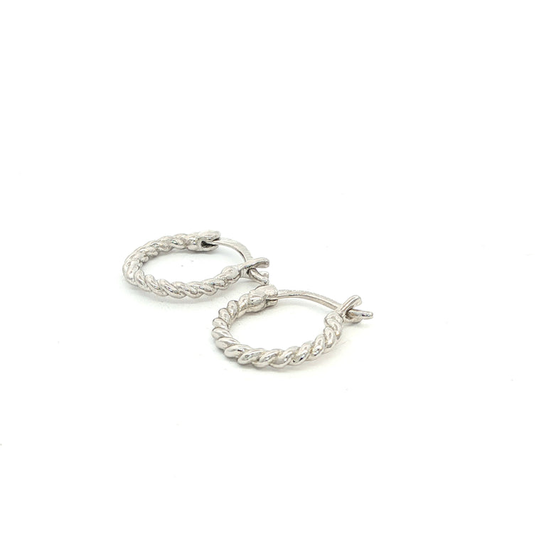 Creolen aus gedrehtem Draht – 925 Silber, 12 mm, Basic