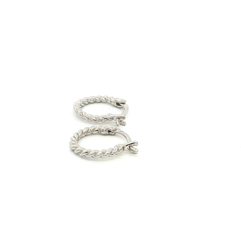 Creolen aus gedrehtem Draht – 925 Silber, 12 mm, Basic