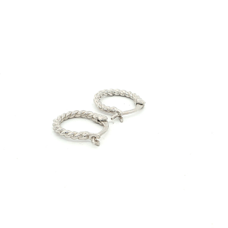 Creolen aus gedrehtem Draht – 925 Silber, 12 mm, Basic