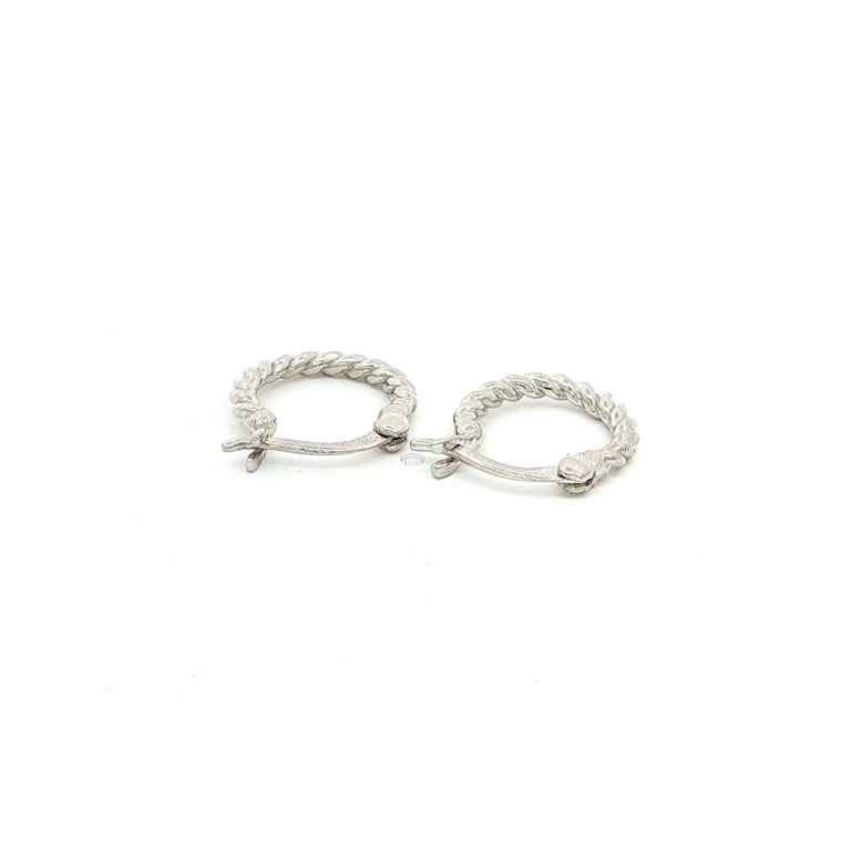 Creolen aus gedrehtem Draht – 925 Silber, 12 mm, Basic