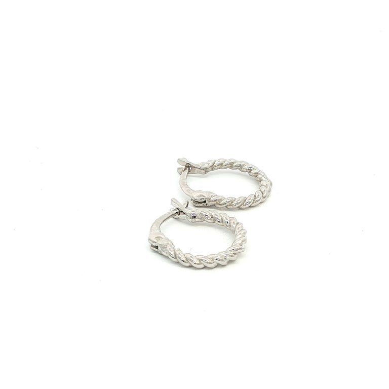 Creolen aus gedrehtem Draht – 925 Silber, 12 mm, Basic