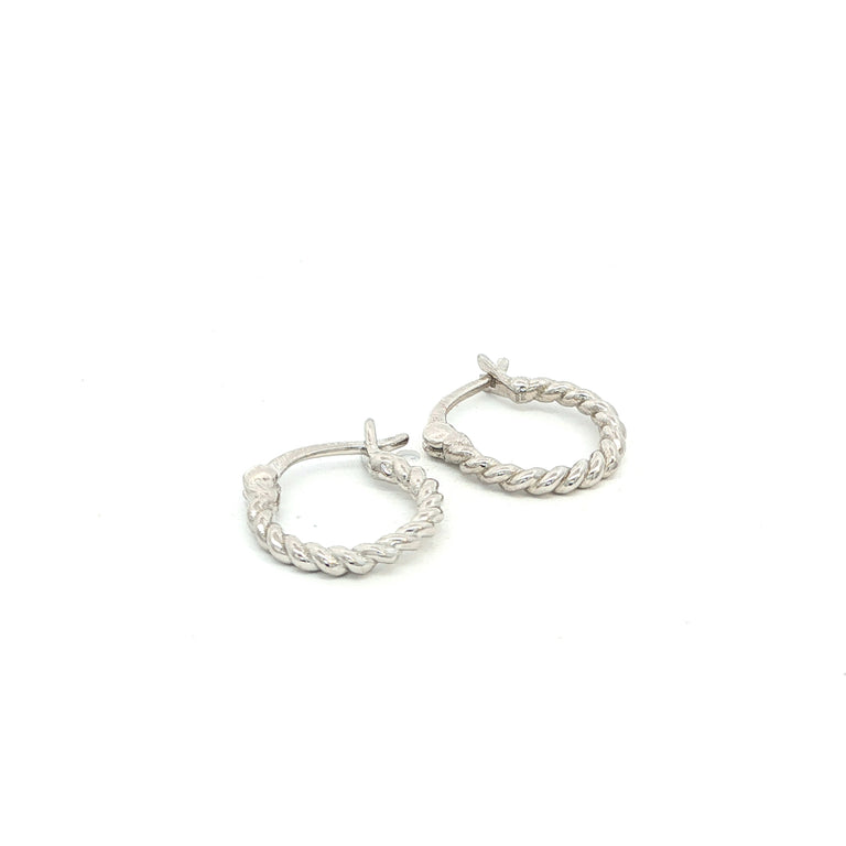 Creolen aus gedrehtem Draht – 925 Silber, 12 mm, Basic
