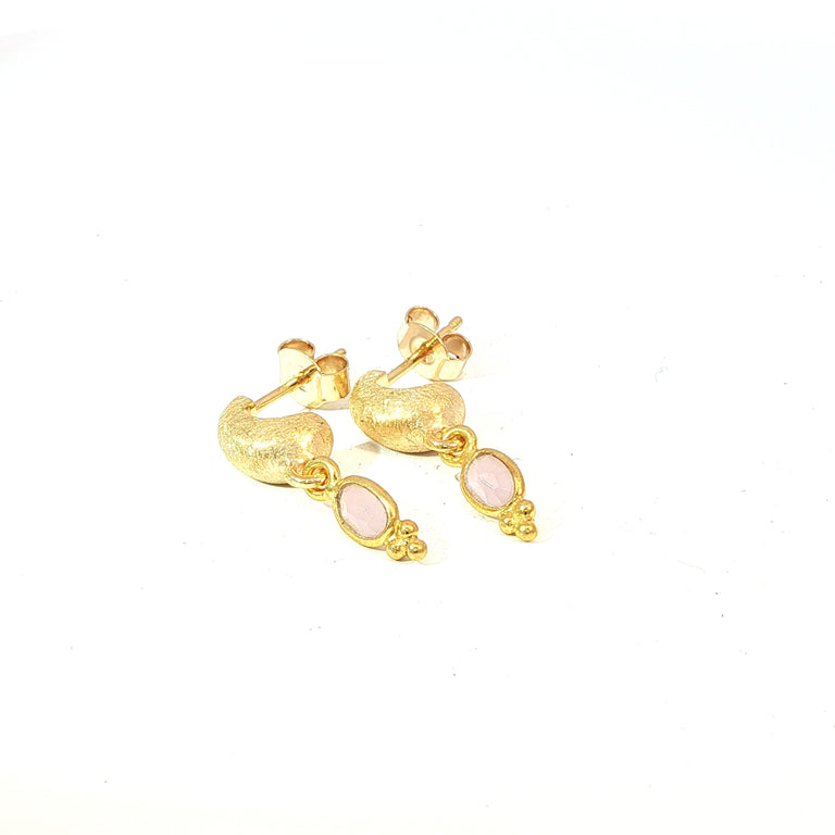Ohrstecker AGNES mit Rosenquarz