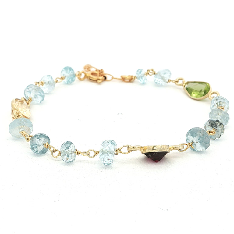 Armkette ROSARY mit Aquamarin