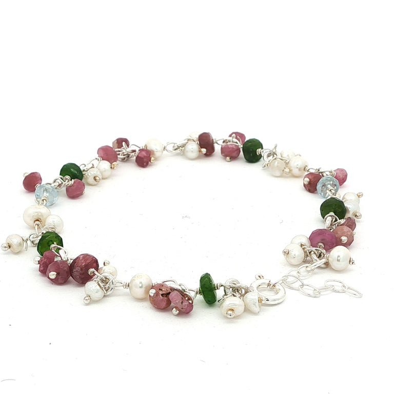 Armkette ROSARY mit Perlen und Turmalinen
