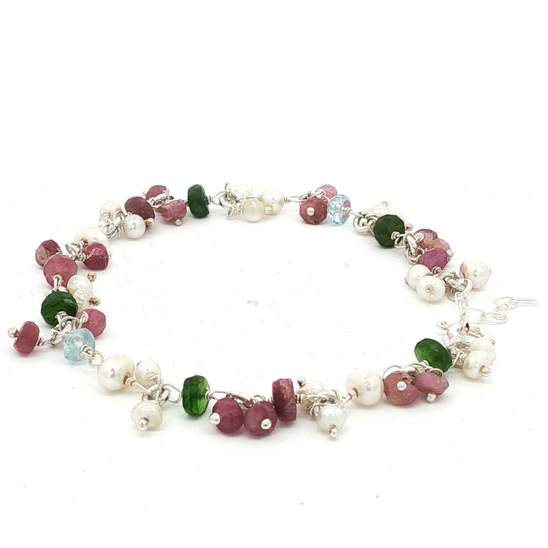 Armkette ROSARY mit Perlen und Turmalinen