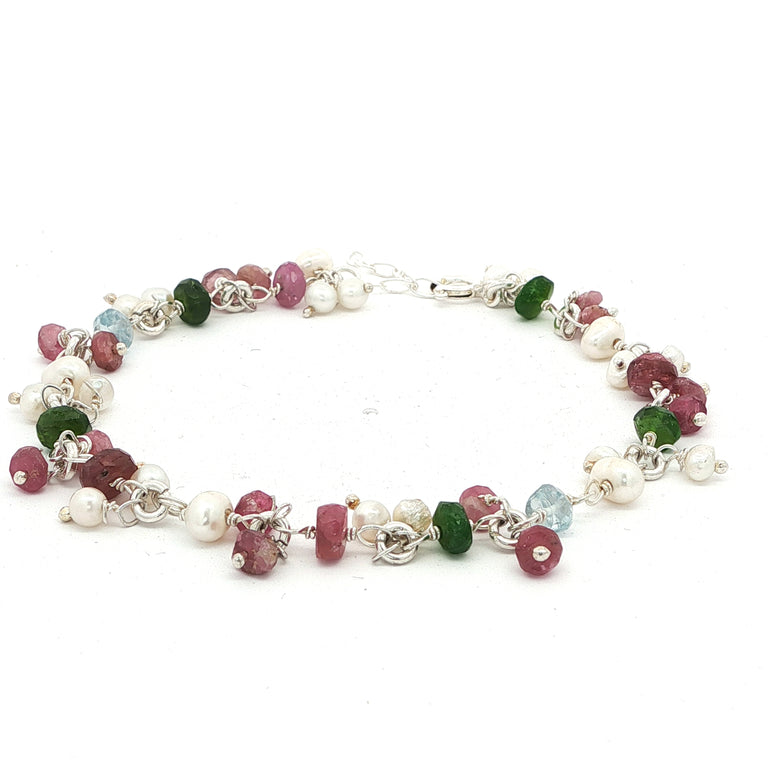 Armkette ROSARY mit Perlen und Turmalinen