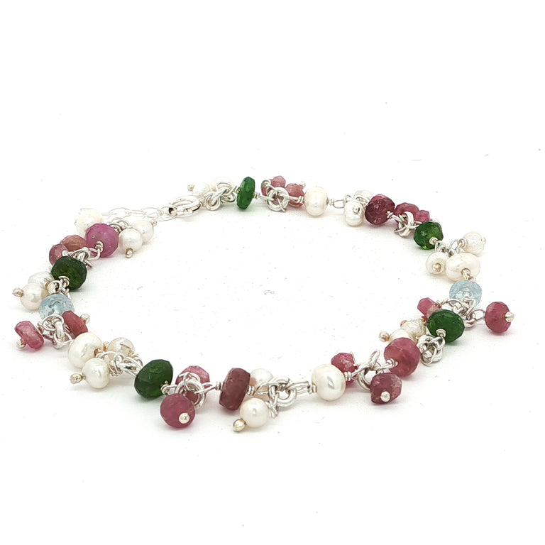 Armkette ROSARY mit Perlen und Turmalinen