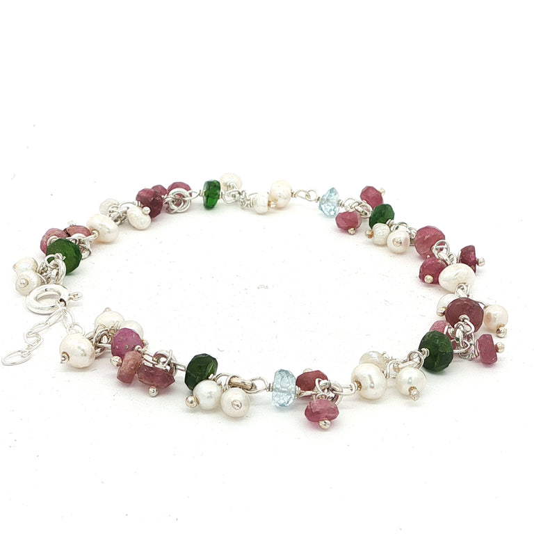 Armkette ROSARY mit Perlen und Turmalinen