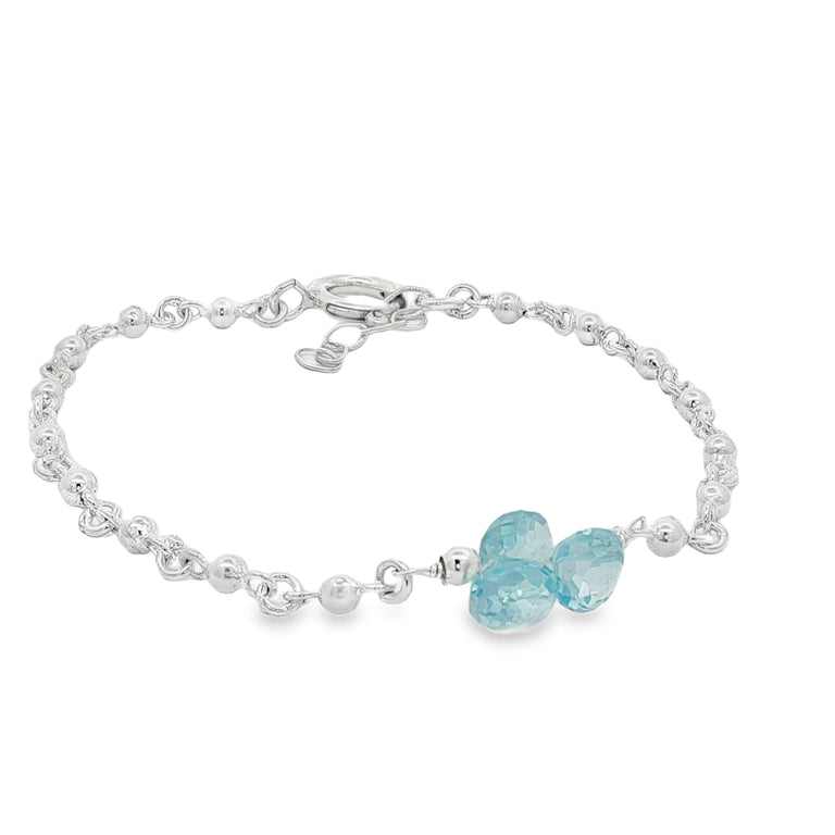 Armkette CIRALYS mit Aquamarin Tropfen
