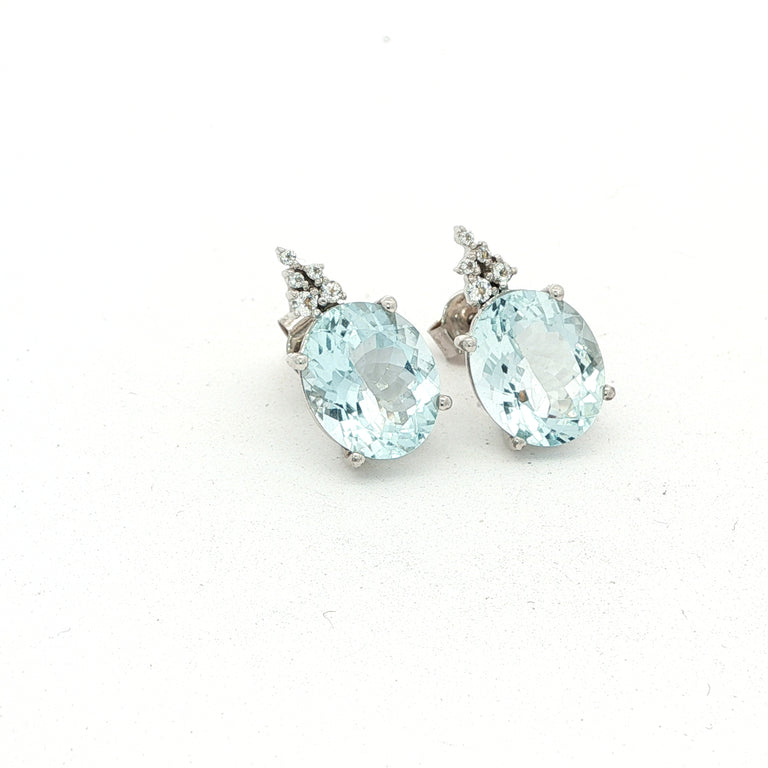 Ohrstecker mit Aquamarin & Topas
