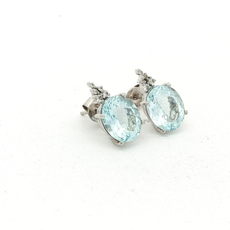 Ohrstecker mit Aquamarin & Topas