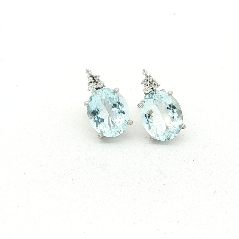 Ohrstecker mit Aquamarin & Topas