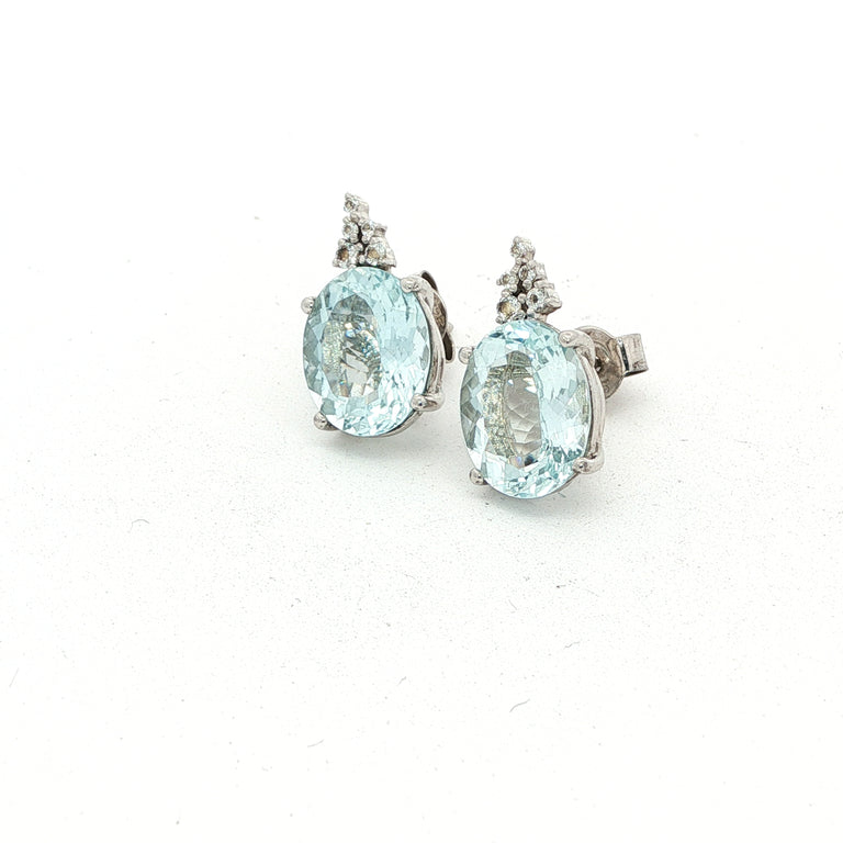 Ohrstecker mit Aquamarin & Topas
