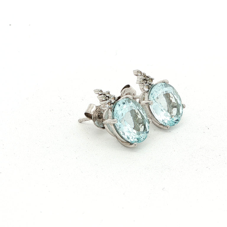Ohrstecker mit Aquamarin & Topas