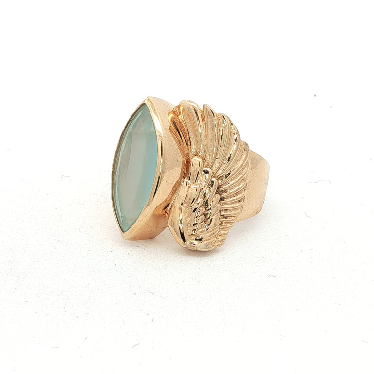 Statement Ring mit Engel Flügel