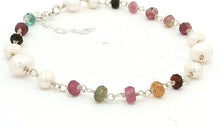 Armkette ROSARY mit Perlen und farbigen  Turmalinen