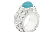 Ring FLOWERS Aquamarine 8 X 10 mm