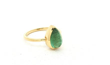Unikate Ring  Gelb 18 Karat Gold mit grünem Turmalin