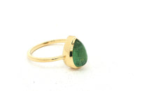 Unikate Ring  Gelb 18 Karat Gold mit grünem Turmalin