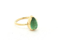 Unikate Ring  Gelb 18 Karat Gold mit grünem Turmalin