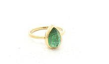 Unikate Ring  Gelb 18 Karat Gold mit grünem Turmalin